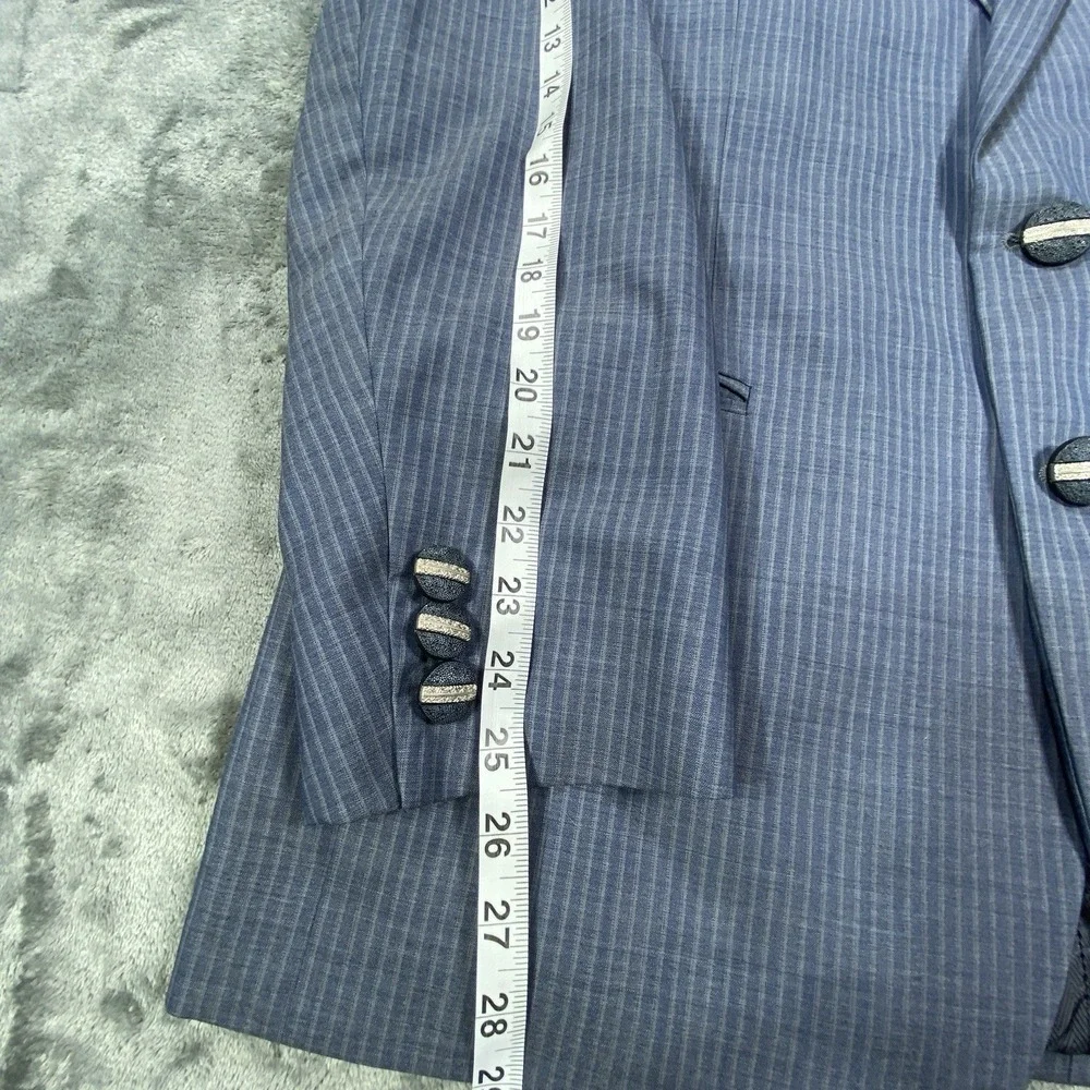 Joseph Abboud Blazer Mens 42R Blue Lanificio Stripe Sport Coat VTG 130s Wool USA